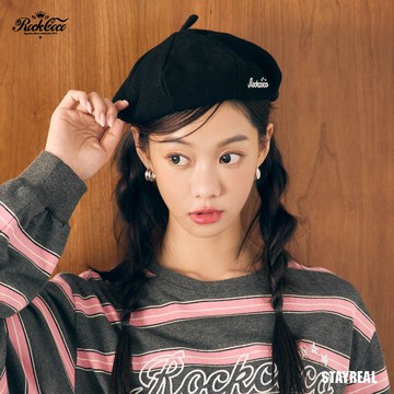 ROCKCOCO 新學院風貝蕾帽 - 黑