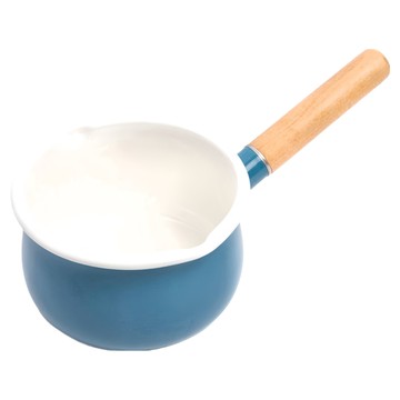 HOLA 和樂家居 時尚琺瑯單柄湯鍋 30 x 16 x 11.5cm 580g  土耳其藍  1個