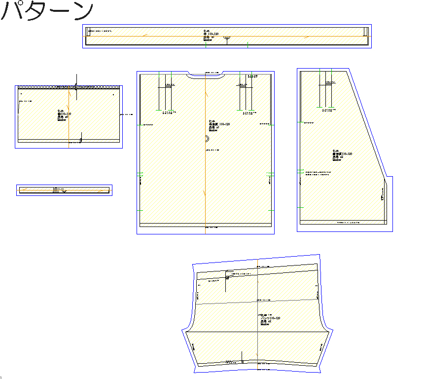 ＜パターンカット済＞キッズ　甚平　型紙