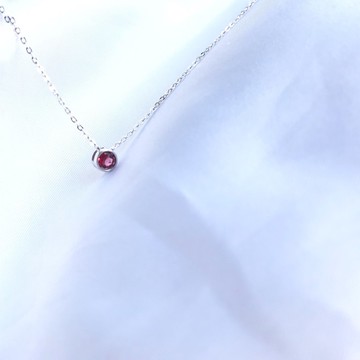 簡約包邊天然寶石純銀項鍊