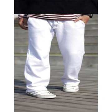 春夏季純棉寬松直筒運動褲加肥加大休閑褲衛褲男大碼純棉加長褲