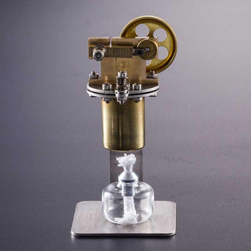 スターリングスチームエンジンモデルミニブラスシャワーマイク付きアルコールランプ加熱科学生産実験玩具