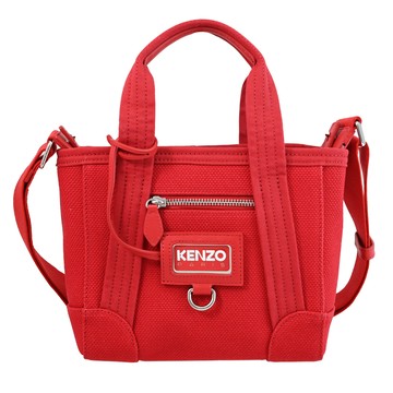 KENZO 2SA921 新款帆布手提斜背兩用小托特包.紅