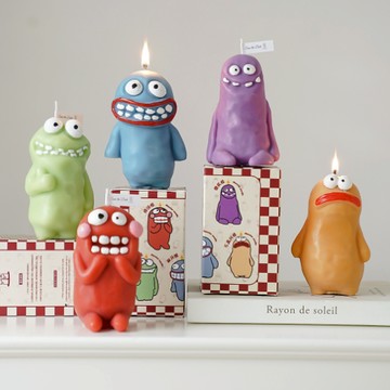 獨家送永生花【FUNDAY】FUNDAY 造型蠟燭系列 - 怪獸泥巴人造型香氛蠟燭 怪獸造型香薰蠟燭 - (不挑款出貨)