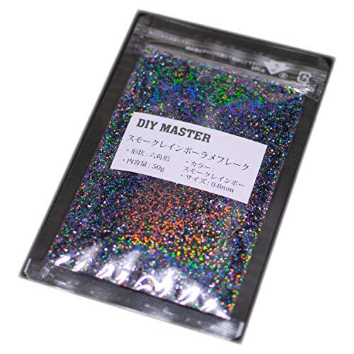 DIY MASTER スモークレインボー ラメ フレーク 0.6mm 50g