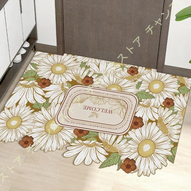 玄関マット 花柄 ウェルカム げんかんまっと 洗える 薄型 玄関マット 屋内 室内 洗面所マット おしゃれ 玄関まっと すべり止め 耐磨耗性 防臭 泥落とし 通販 Lineポイント最大0 5 Get Lineショッピング