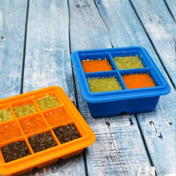 帶蓋硅膠輔食冰格制冰盒凍冰塊模具嬰兒寶寶輔食盒肉泥高湯冷凍盒
