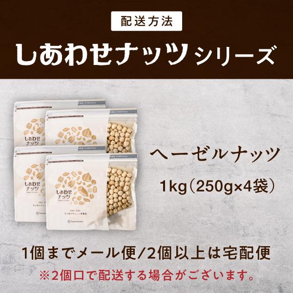 ヘーゼルナッツ 1000g (250g×4袋) 無添加 無塩 無油 ロースト 素焼き 焙煎 ナッツ おやつ おつまみ お菓子 小分け 食品 健康食品 送料無料