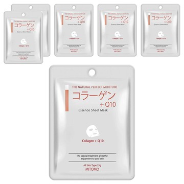 MITOMO 高效濃萃膠原蛋白Q10水潤彈面膜 25g 6片裝  1入  6包