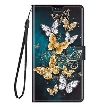 金臻蝶適用iPhone 18/17/16 Pro Max蘋果Air/17e/16e/15/14/13/12/11/XR/XS/Plus翻蓋手機殼保護皮套時尚彩繪