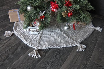 新年樹裙 厚實的樹裙銀手工新年樹裙