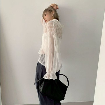 ATTENTION-att made!sora法式荷葉邊透襯衣