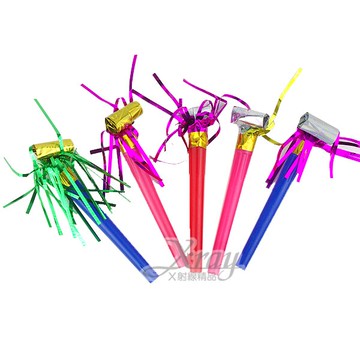 6入金蔥吹笛(顏色隨機出貨)，聖誕佈置/聖誕掛飾/聖誕裝飾/聖誕吊飾/禮物袋，X射線【W386619】