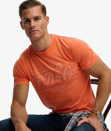 Superdry Men's Industry Worker Relaxed T-shirt Orange Size: M