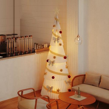 十八紙創意商店酒吧裝飾紙銀杉樹圣誕節書店咖啡館折疊圣誕樹擺件