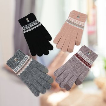 比得兔雪花刺繡成人觸控手套-22cm-GL8631-2雙入