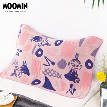 夕才兒美術館MOOMIN姆明純棉枕巾紗布毛圈成人單雙人情侶款一枚裝