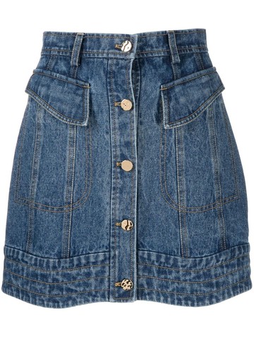 Acler - Taren high-waisted denim skirt - women - Cotton - 12 - Blue