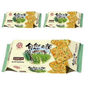 中祥 自然之顏 紫菜蘇打餅  120g  3包