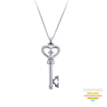 彩糖鑽工坊 愛情鎖KEY 鑽石項鍊 (天然鑽石 輕珠寶)