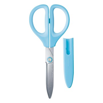 KOKUYO SAXA 空氣彈力剪刀 輕快鋒利 膠帶紙盒PP打包帶 塑膠帶皮革紙箱飲料袋信用卡適用  輕藍  1支