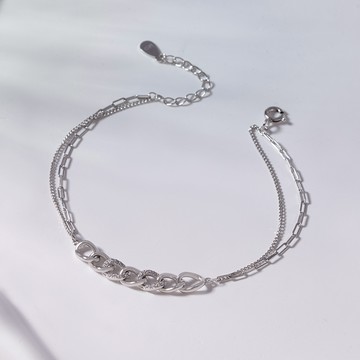 [925純銀]MARIGOLD華麗七重奏雙層手鍊【KMD442】-銀