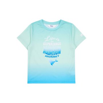 FILA KIDS 童短袖圓領T恤-海霧綠 1TEA-8600-MT