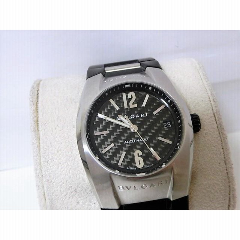 ブルガリ　エルゴンEG35S　デイト ブラックダイヤル　ATメンズ腕時計 稼働品 最終特価品【BVLGARI/ブルガリ】 エルゴン EG35S 腕時計 ステンレス
