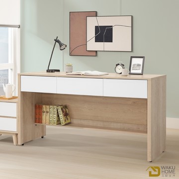 WAKUHOME 瓦酷家具Kenster原像雙色5尺三抽書桌-寬151.5*深58*高82cm