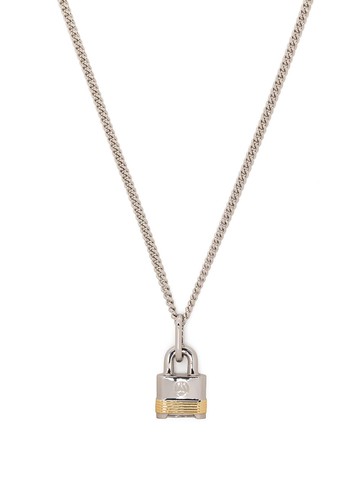 Northskull - Two-tone Padlock necklace - men - Silver Plated Brass/18kt Gold Plated Brass - One Size