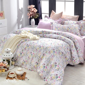 【Great Living格蕾寢飾】英國Abelia 芳草菲菲 加大天絲木漿兩用被床包組