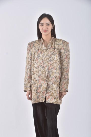 (M) 花紋棕色外套