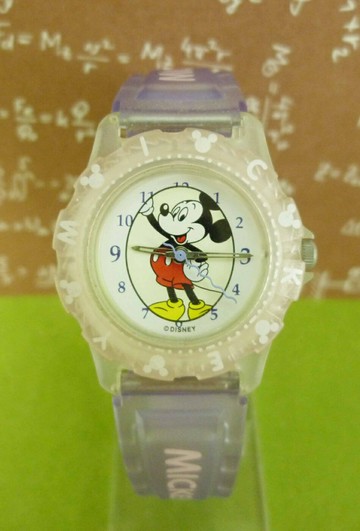【震撼精品百貨】米奇/米妮 Micky Mouse 手錶-米奇全身圖案-紫色透明錶帶*15700 震撼日式精品百貨