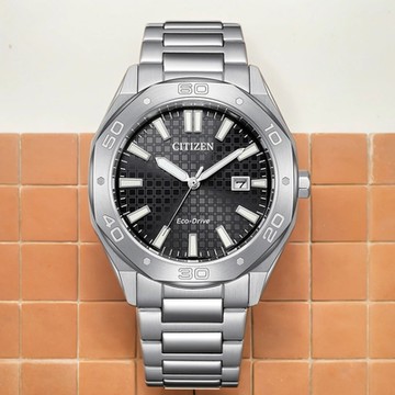 CITIZEN 星辰 光動能八角形格紋面手錶 母親節送禮推薦 BM7630-80E