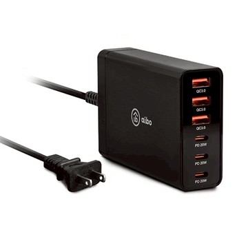 (網路限定販售)aibo PD+QC GaN氮化鎵六孔快充電器