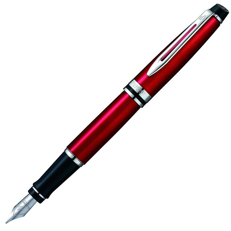 WATERMAN ウォーターマン 公式 万年筆 F 細字 エキスパート エッセンシャル ダークレッドCT 2103847 両用式 正規輸入品