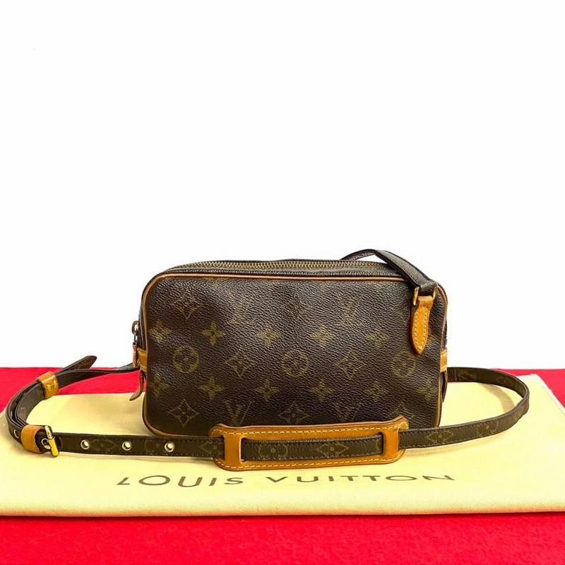 極 美品 LOUIS VUITTON ルイヴィトン マルリーバンドリエール モノグラム レザー 本革 ミニ ショルダーバッグ ポシェット ブラウン  18170 | LINEブランドカタログ