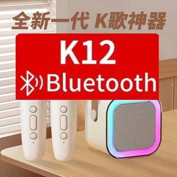 K12跨境藍牙音箱家用無線k歌音響話筒麥克風戶外唱歌【北歐家居生活】
