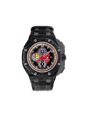 Audemars Piguet - 2010 pre-owned Royal Oak Offshore Grand Prix 44mm - men - Carbon/Calf Leather - One Size - Black