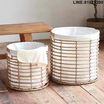 收納籃 收納筐 儲物筐 置物架 免運 熱銷 開發票 日式藤編收納筐家用臟衣籃客廳酒店衛生間收納籃大容量儲物筐子