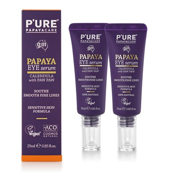 【澳洲 Pure Papayacare】木瓜眼精華液含玻尿酸金盞花2入 組 25ml/瓶 專業級