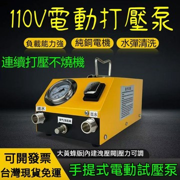 統編發票/免運 110V電動試壓泵 手提式電動試壓泵 管道試壓泵 雙缸打壓機 地暖泵測漏機 家裝管道打壓泵 可調壓式