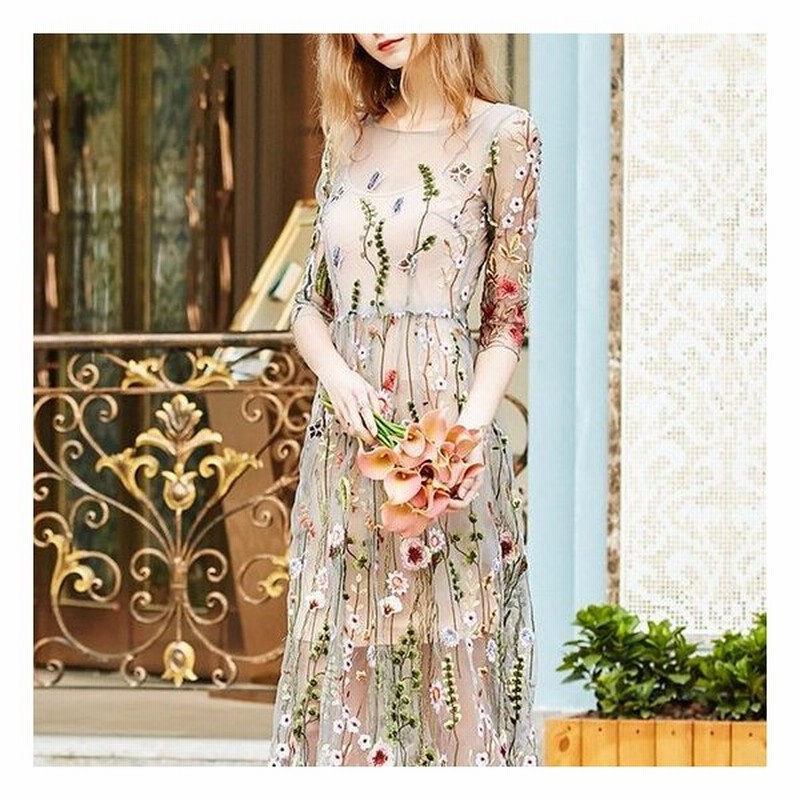 パーティードレス 韓国 即納 ロング 結婚式 二次会 謝恩会 総レース 花柄 個性的 ワンピース レース 上品 パーティ 大きいサイズ かわいい 通販 Lineポイント最大0 5 Get Lineショッピング