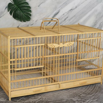 免運/快速出貨 鳥籠繁殖籠玉鳥抱窩籠帶隔斷長方形鳥籠子竹鳥籠特價清倉配件批發