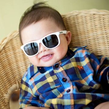 Hipsterkid 抗UV偏光嬰幼兒童太陽眼鏡(附固定繩) 繽紛白 - 3~6歲