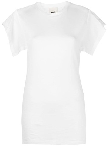 ISABEL MARANT - slit-sleeves cotton T-shirt - women - Cotton - L - White