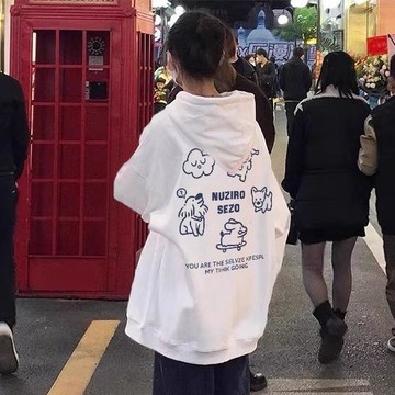 已售9642件💖赤道少女 純棉連帽衛衣 帽t 薄衛衣 長袖上衣 oversize 帽t 潮流衣服 ins風 刷毛 印花