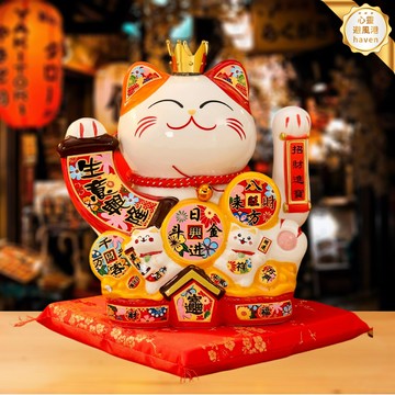 【開運招財】招財貓擺件 搖手招財貓 開業禮物 喬遷禮物 家居裝飾 店鋪裝飾 大號陶瓷 手動搖擺 寓意吉祥 送禮佳品