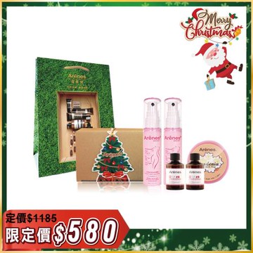 【夢幻聖誕慶】私密噴霧*2+梔子花皂+蔓越莓私密沐浴露60ml*2+聖誕禮盒
