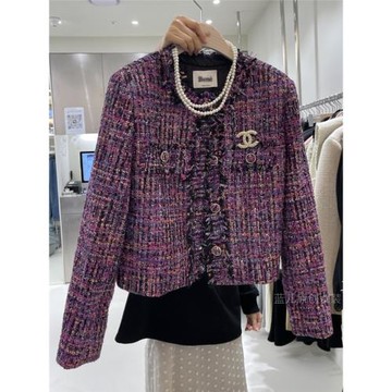 高端小香風西裝外套女2025秋冬新款韓版毛邊粗花呢高級感短款上衣